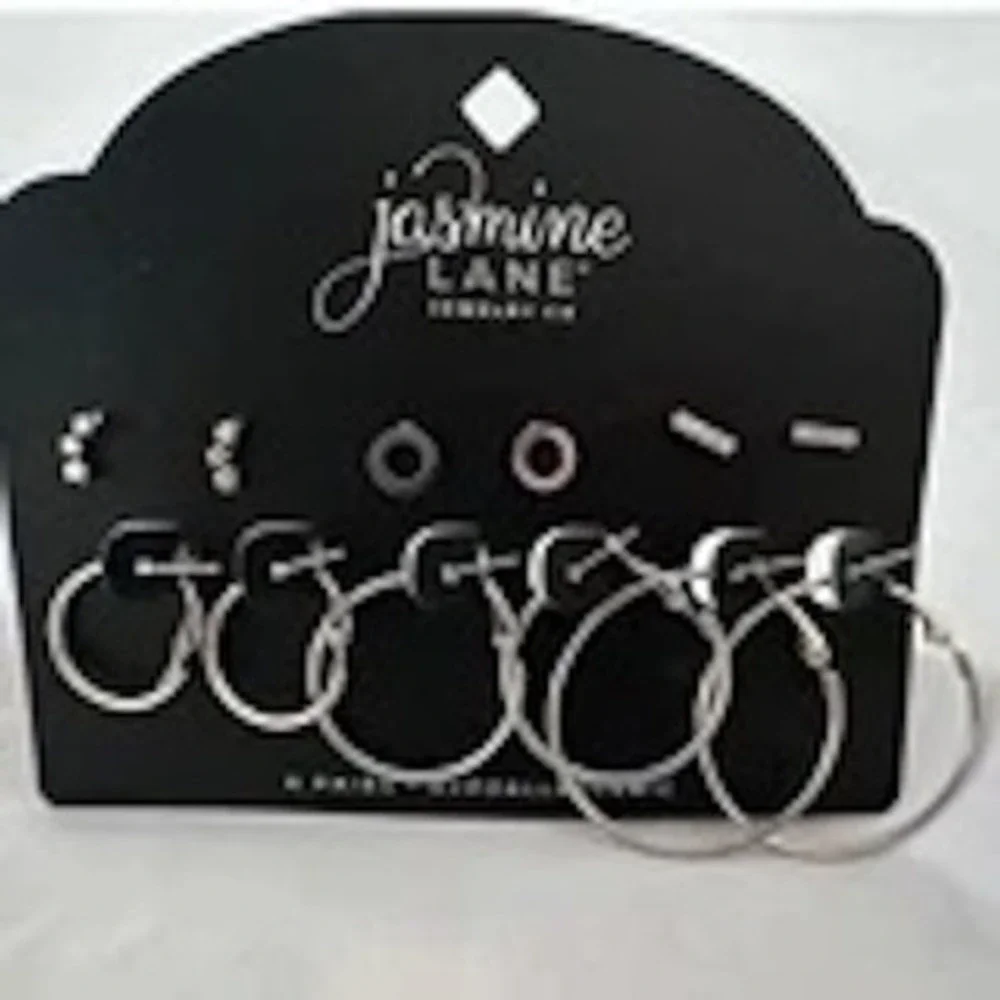Jasmine Lane Gold‎ & Silver Earring Bundle 12 Pairs Hoops & Studs Set NEW